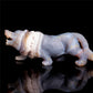 6.5" Druzy Agate Crystal Wolf Figurine Stone Animal Carvings