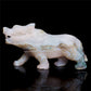 6.5" Druzy Moss Agate Crystal Wolf Figurine Stone Animal Carvings