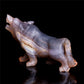 7" Druzy Agate Crystal Wolf Figurine Stone Animal Carvings