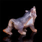 7" Druzy Agate Crystal Wolf Figurine Stone Animal Carvings