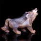 7" Druzy Agate Crystal Wolf Figurine Stone Animal Carvings