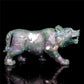 6" Moss Agate Crystal Wolf Figurine Stone Animal Carvings