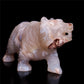 5" Flower Agate Crystal Bear Figurine Stone Animal Carvings