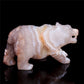 5" Flower Agate Crystal Bear Figurine Stone Animal Carvings