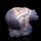 5.5" Druzy Agate Crystal Bear Figurine Stone Animal Carvings