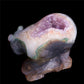 5.5" Amethyst Geode Crystal Bear Figurine Realistic Carvings