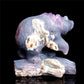 5" Amethyst Geode Crystal Bear Figurine Realistic Carvings