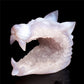 4.5" Druzy Agate Crystal Wolf Head Figurine Animal Carvings