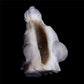4.5" Druzy Agate Crystal Wolf Head Figurine Animal Carvings