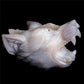 4.5" Druzy Agate Crystal Wolf Head Figurine Animal Carvings