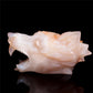 5.5" Flower Agate Crystal Wolf Head Figurine Animal Carvings