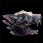 6" Druzy Agate Crystal Wolf Head Figurine Animal Carvings