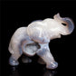 6" Druzy Agate Crystal Elephant Figurine Stone Animal Carvings