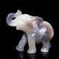 6" Druzy Agate Crystal Elephant Figurine Stone Animal Carvings