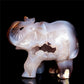 4.5" Druzy Agate Crystal Elephant Figurine Stone Animal Carvings