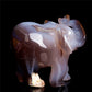 4.5" Druzy Agate Crystal Elephant Figurine Stone Animal Carvings