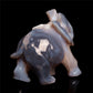 5.5" Druzy Agate Crystal Elephant Figurine Stone Animal Carvings