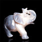 5.5" Druzy Agate Crystal Elephant Figurine Stone Animal Carvings