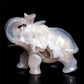5.5" Druzy Agate Crystal Elephant Figurine Stone Animal Carvings