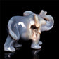 5" Druzy Agate Crystal Elephant Figurine Stone Animal Carvings