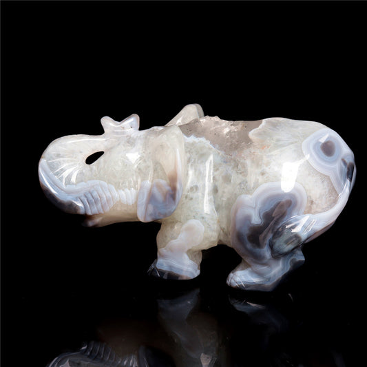 druzy agate elephant figurine