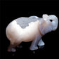 5.5" Druzy Agate Crystal Elephant Figurine Stone Animal Carvings