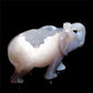 5.5" Druzy Agate Crystal Elephant Figurine Stone Animal Carvings