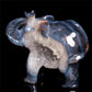 6.5" Druzy Agate Crystal Elephant Figurine Stone Animal Carvings