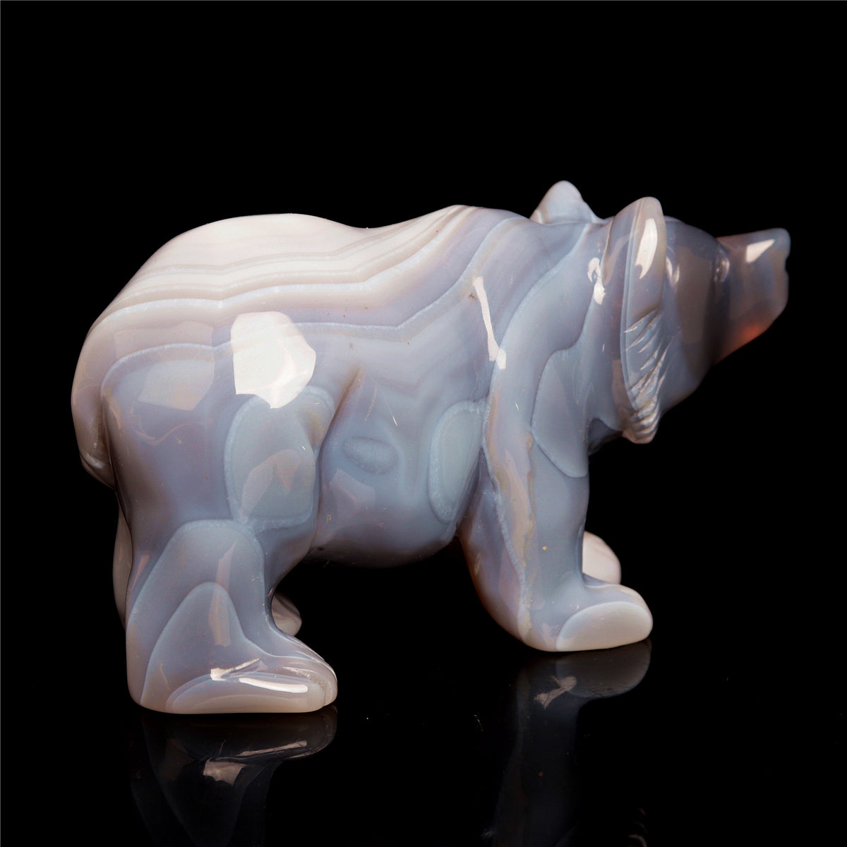 4.5" Druzy Agate Crystal Bear Figurine Decor Gift