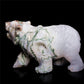 5" Druzy Moss Agate Crystal Bear Figurine Decor Gift