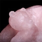 9.5" Rose Quartz Crystal Bear Figurine Decor Gift
