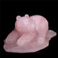 9.5" Rose Quartz Crystal Bear Figurine Decor Gift