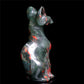 6" Blood Stone Crystal Sphynx Cat Figurine Decor