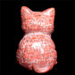 4" Red Obsidian Crystal Cat Figurine Stone Ainimal Carvings Decor