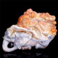 8" Flower Agate Crystal Elephant Mineral Lion Figurine Decor
