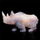 9" Amethyst Agate Crystal Rhino Figurine Quartz Animal Carvings