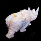 9.5" Druzy Agate Crystal Rhino Figurine Quartz Animal Carvings