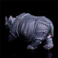 10" Druzy Agate Crystal Rhino Figurine Quartz Animal Carvings