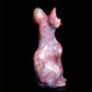 6" Ocean Jasper Crystal Sphynx Cat Figurine Decor