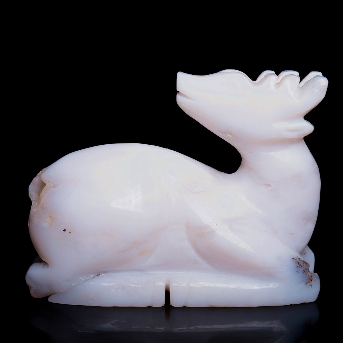 4" Agate Crystal Deer Figurine Quartz Animal Carvings