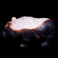 8" Druzy Agate Crystal Hippo Figurine Quartz Animal Carvings