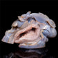 9" Druzy Agate Crystal Dragon Figurine Quartz Animal Carvings
