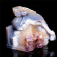 6" Druzy Agate Crystal Dragon Figurine Quartz Animal Carvings
