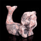 5" Pink Zebra Stone Mermaid Figurine Crystal Animal Carvings