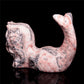 5" Pink Zebra Stone Mermaid Figurine Crystal Animal Carvings
