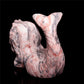 5" Pink Zebra Stone Mermaid Figurine Crystal Animal Carvings