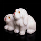3.1" Jade Crystal Dog Figurine Quartz Animal Carvings