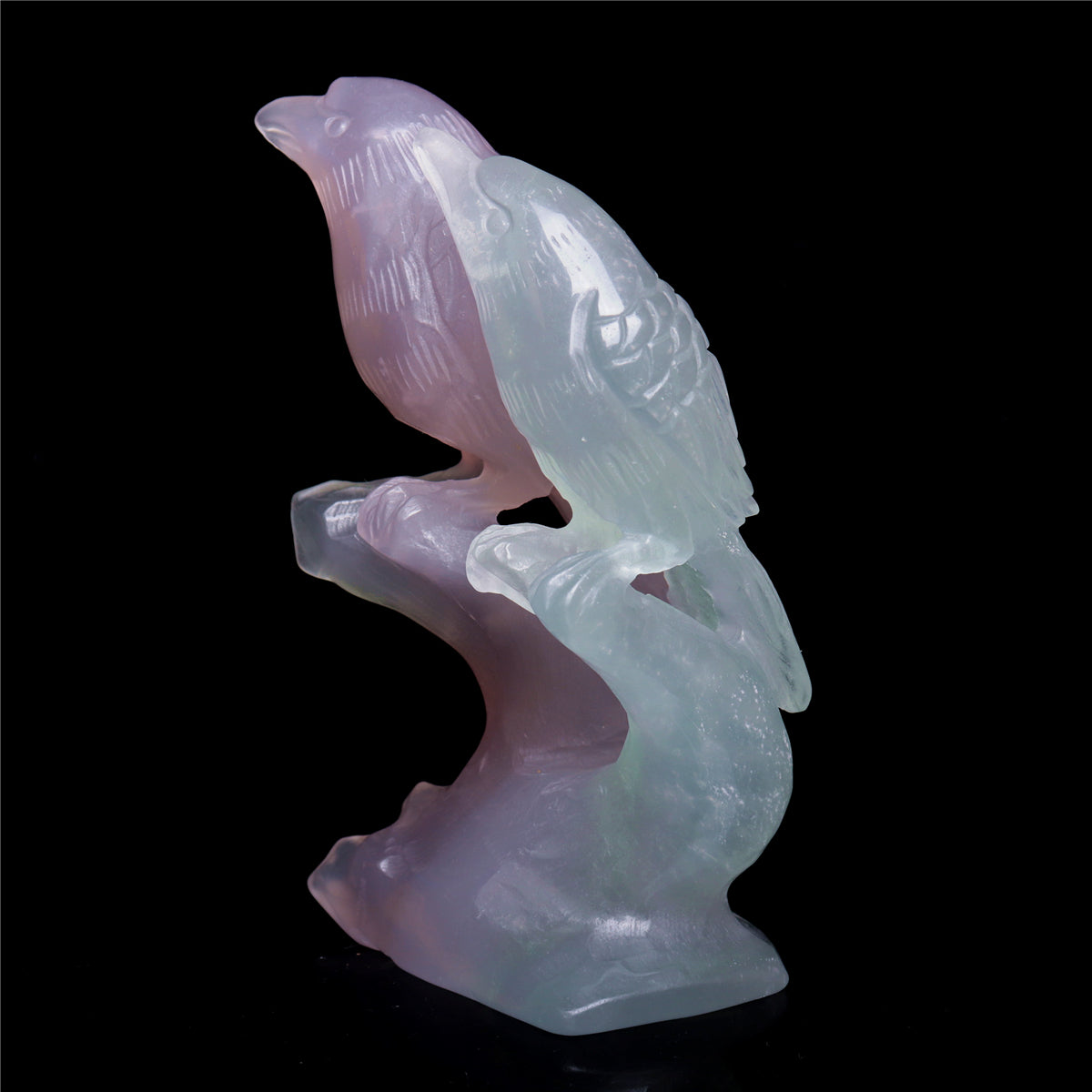 5" Fluorite Crystal Bird Figurine Quartz Animal Carvings