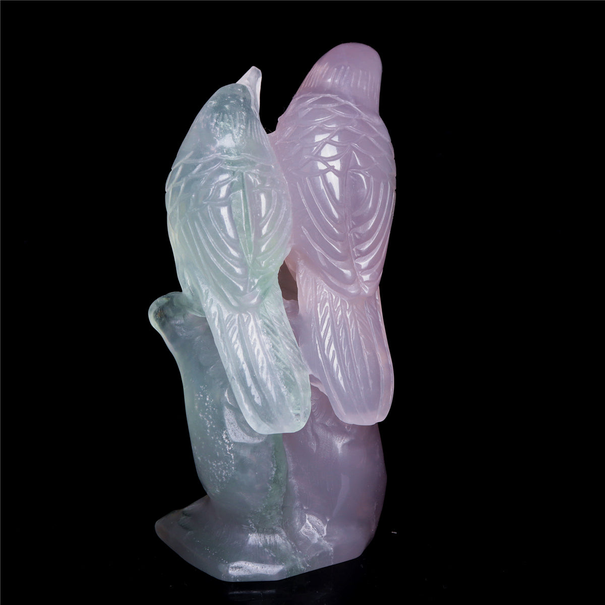 5" Fluorite Crystal Bird Figurine Quartz Animal Carvings