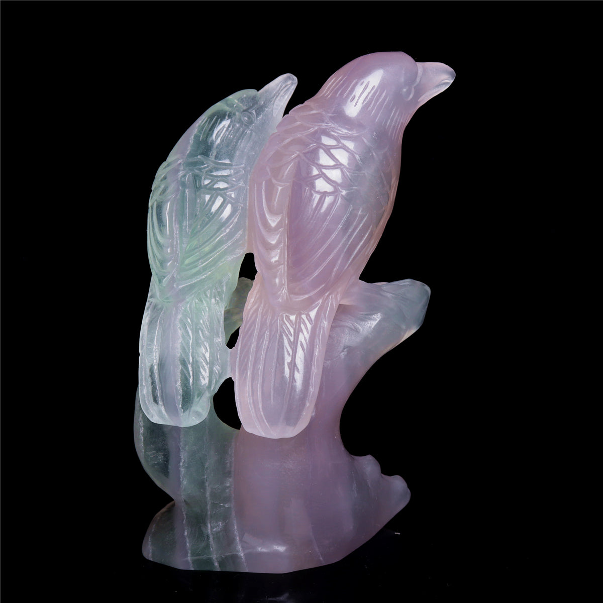 5" Fluorite Crystal Bird Figurine Quartz Animal Carvings